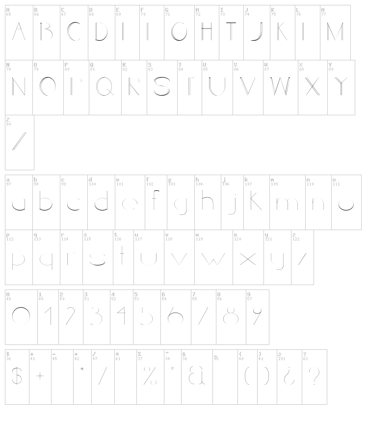Line style font map